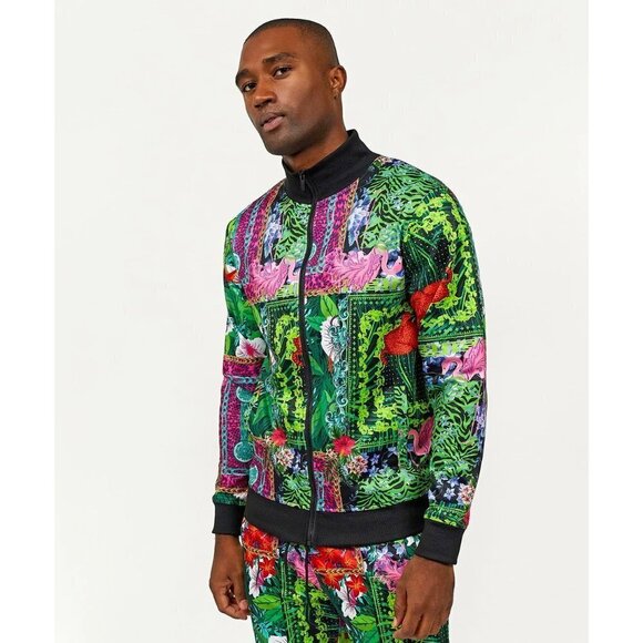 Reason Botanics Print Tracksuit 2 Piece Full Zip Jacket & Pants Men's Large - Picture 3 of 11